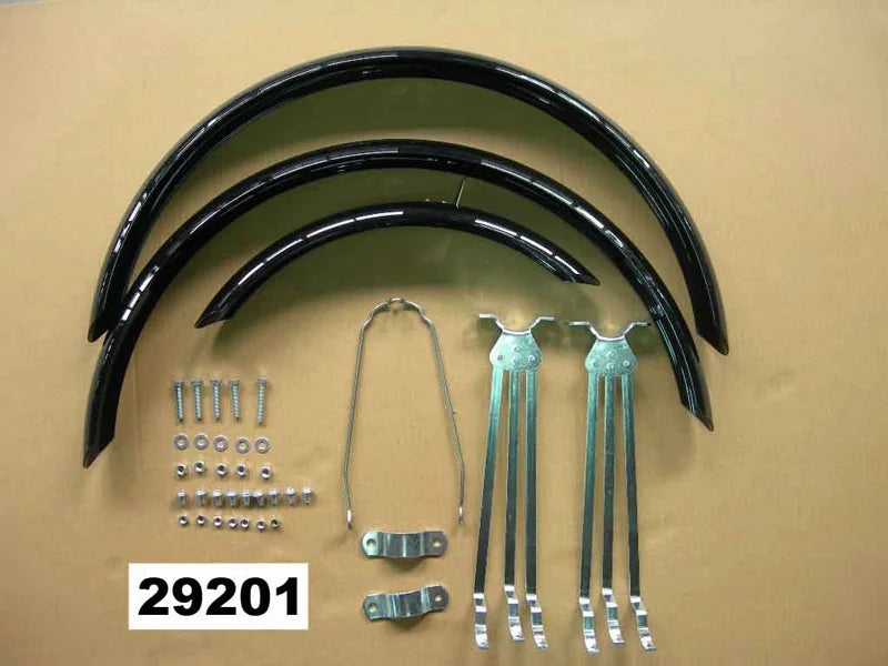 Front Recumbent Rear 16" Sun Trike 20" Two EZ-3 Seeker / Black Set Fenders