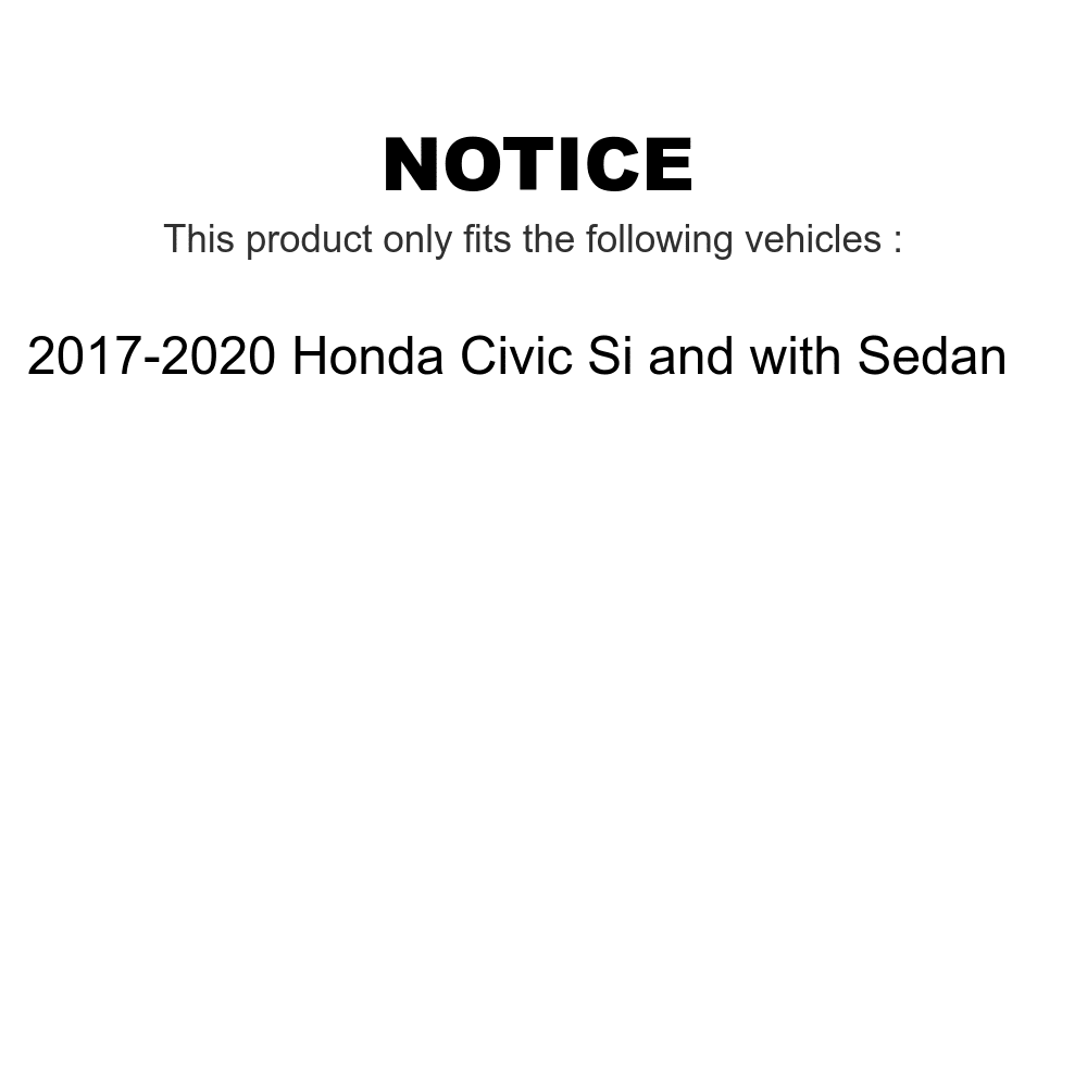 2017-2020 Sedan Brake KDA-100024 And Civic with - Kit Slotted Si Auto Coated Ceramic Transit Honda Front Rotors Pads For Drilled Disc