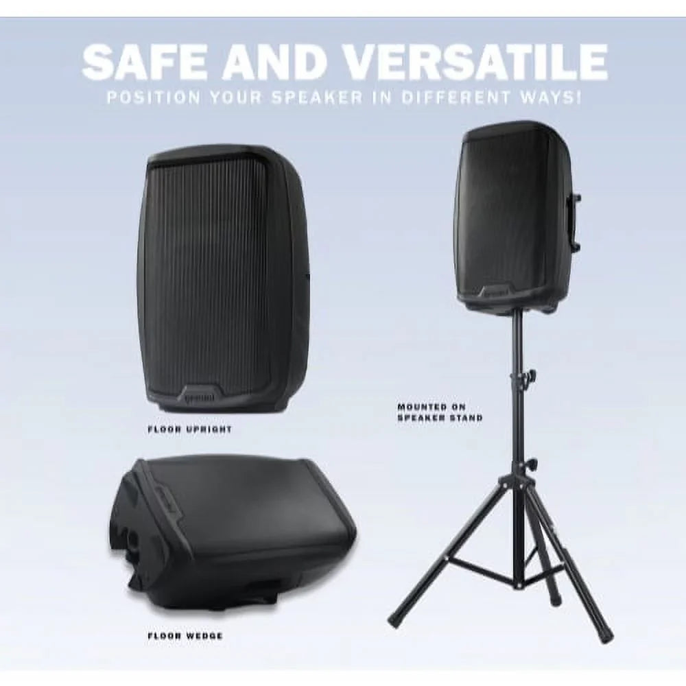 System Bluetooth AS-2115BT Sound Active PA Pro Speakers Gemini Inch DJ 2000 Watts Audio 15"