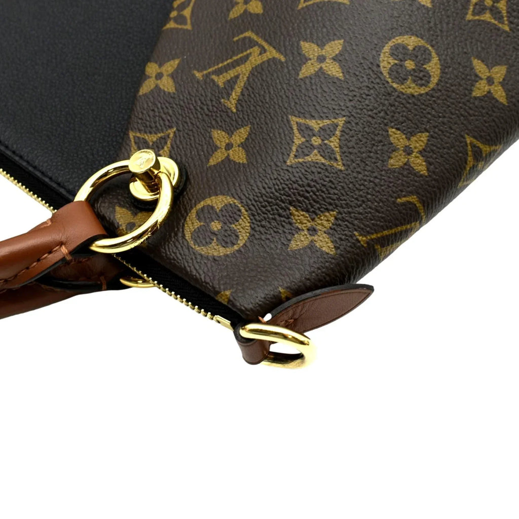 Black VUITTON Hobo MM V LOUIS Bag Pre-owned Monogram Leather