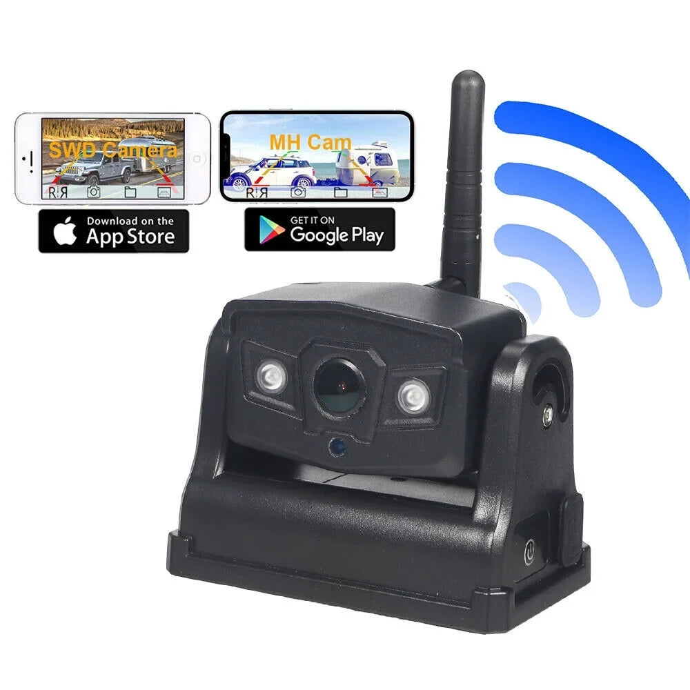 Front/Rear View Magnetic Camera, Camera JLLOM Backup Wireless Battery 9600mAh WiFi