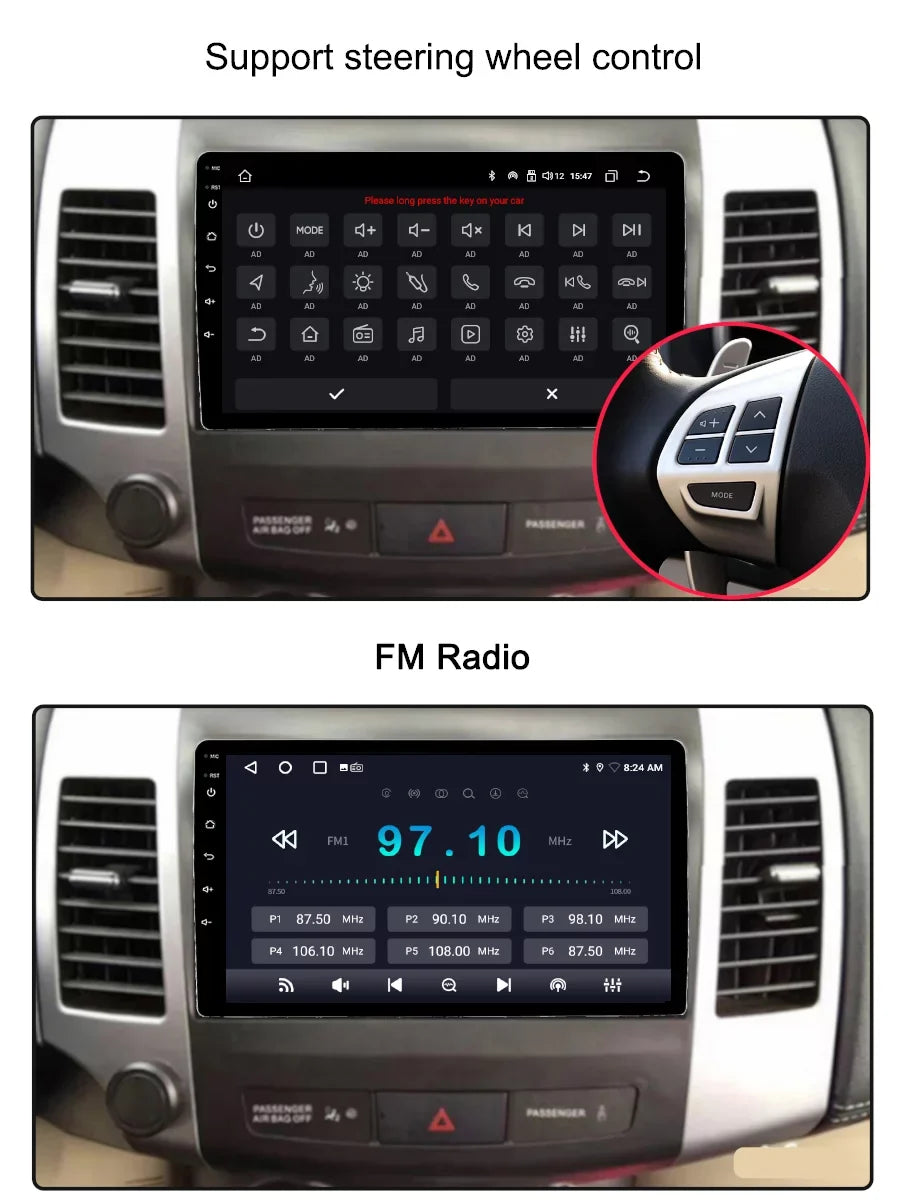 2013 Navgation 2 CW0W 2005 Outlander Player Screen Car Radio Multimedia Carplay - Android Mitsubishi GPS For Android Auto