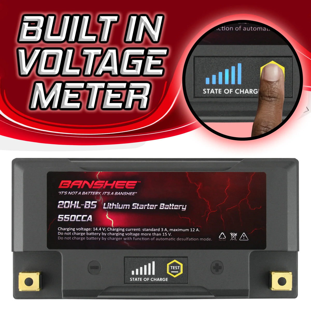 YTX20L-BS Banshee CAN-AM to 2013 Battery Renegade 2015 800R Compatible Motorsports with LiFePO4