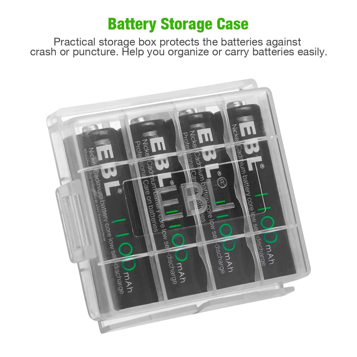 Double Long-Lasting Batteries 1.2 Batteries a AA (20 Volts Rechargeable Pack), EBL