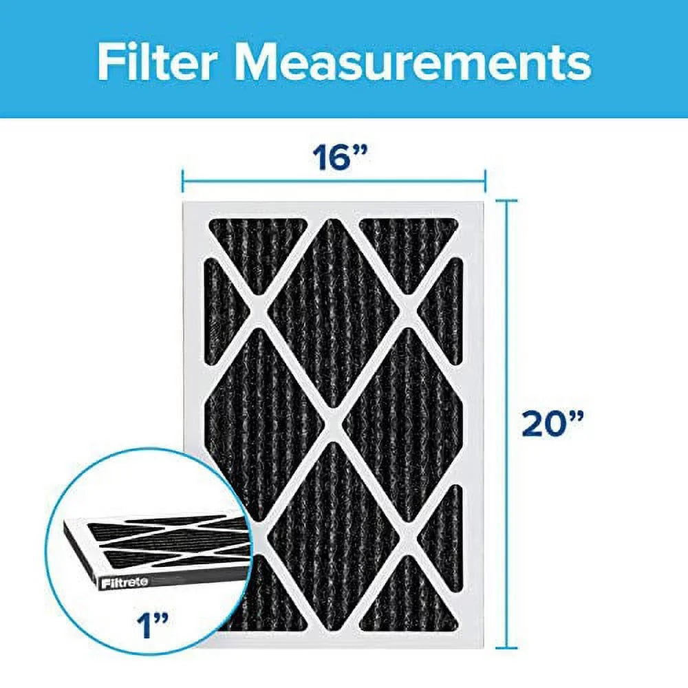 19.69 (exact 6-Pack AC Furnace Odor 15.69 x dimensions Filtrete x MPR Allergen Filter, 0.81) Air 1200, 16x20x1, Reduction, Defense