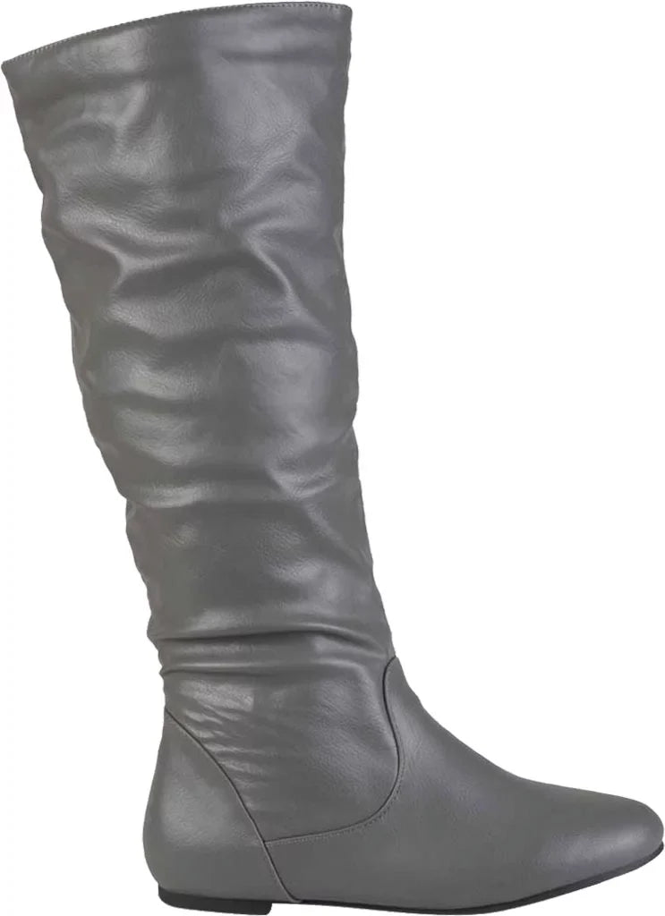 M Wide Faux Journee Extra Calf Grey Collection Knee Women's Slouch Boot Leather High Jayne 7.5