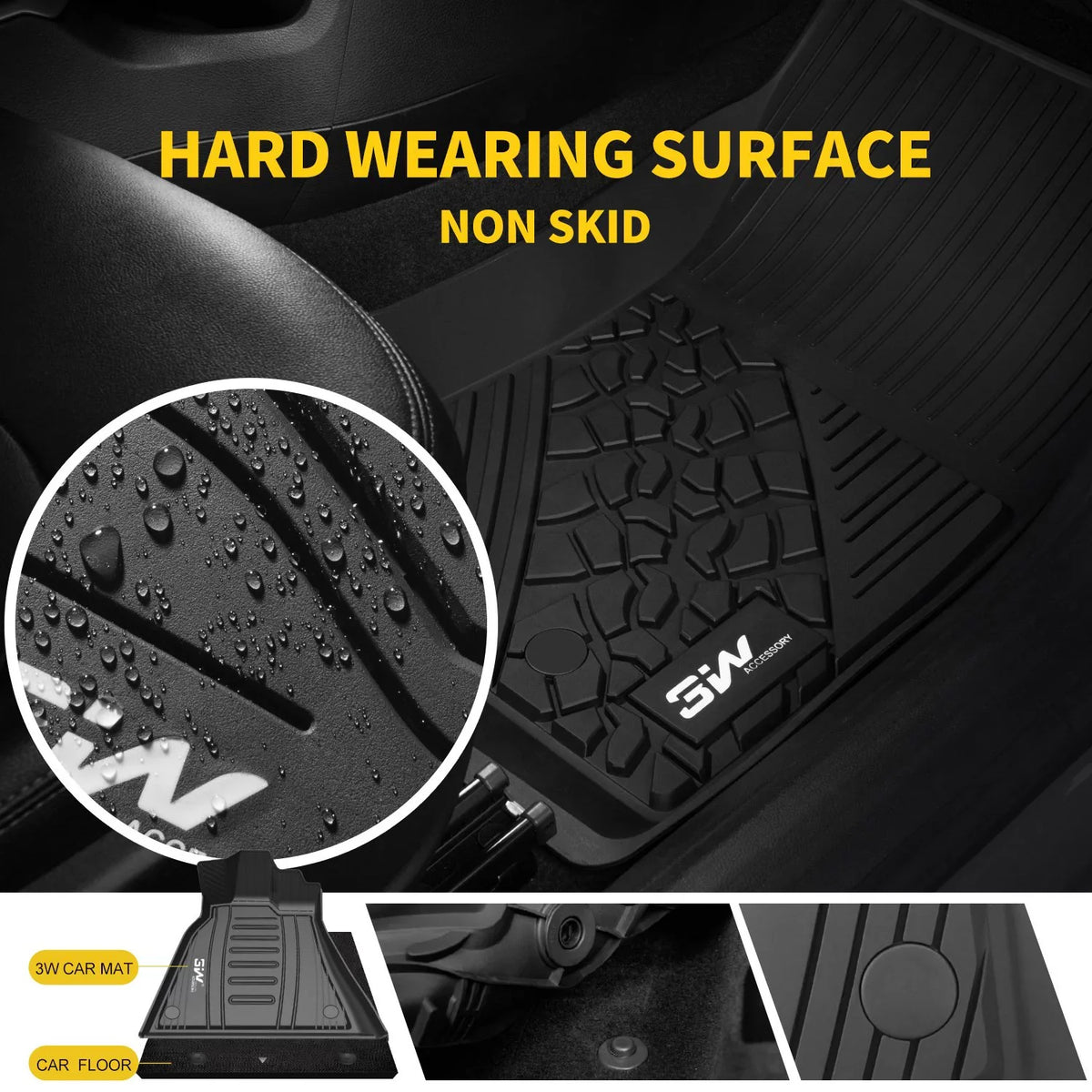 Full Liner seat for Jeep 2019 Body (New Rear Odorless Front Compass 2018 All Floor and Only), Style 3W Mats TPE 2 Black Set 2020 Rows with Floor - Weather 2017
