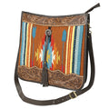 bag Tooled Wool women handbag OHA115 purse Leather HOBO OH Hand Upcycled Genuine OHLAY western