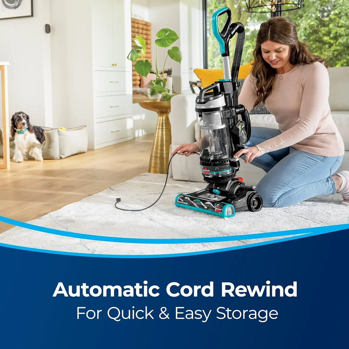 3197A Bissell Pet Cord vary),Black Wand, Cleaner, Reach Rewind with Release Swivel Steering Automatic and Quick (Color Rewind, CleanView may Vacuum Swivel