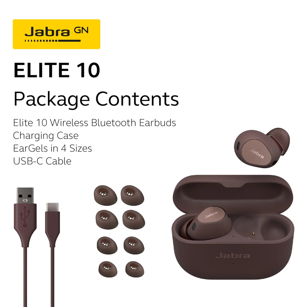 Elite True Active Earbuds, Wireless 10 Jabra Cancelling, Cocoa Bluetooth Noise Adv