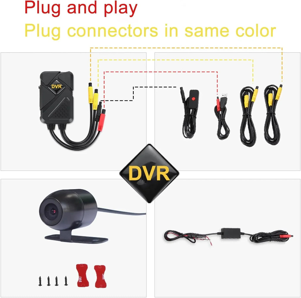 Video Camera Front Accessories and Recording Angle with 1 Motorcycle AHD 120° (Only Cam (720P) HD Rear 1MP Function 1080P+720P Camera Motorcycle 1080P) Channel Support Wide Recording Dash