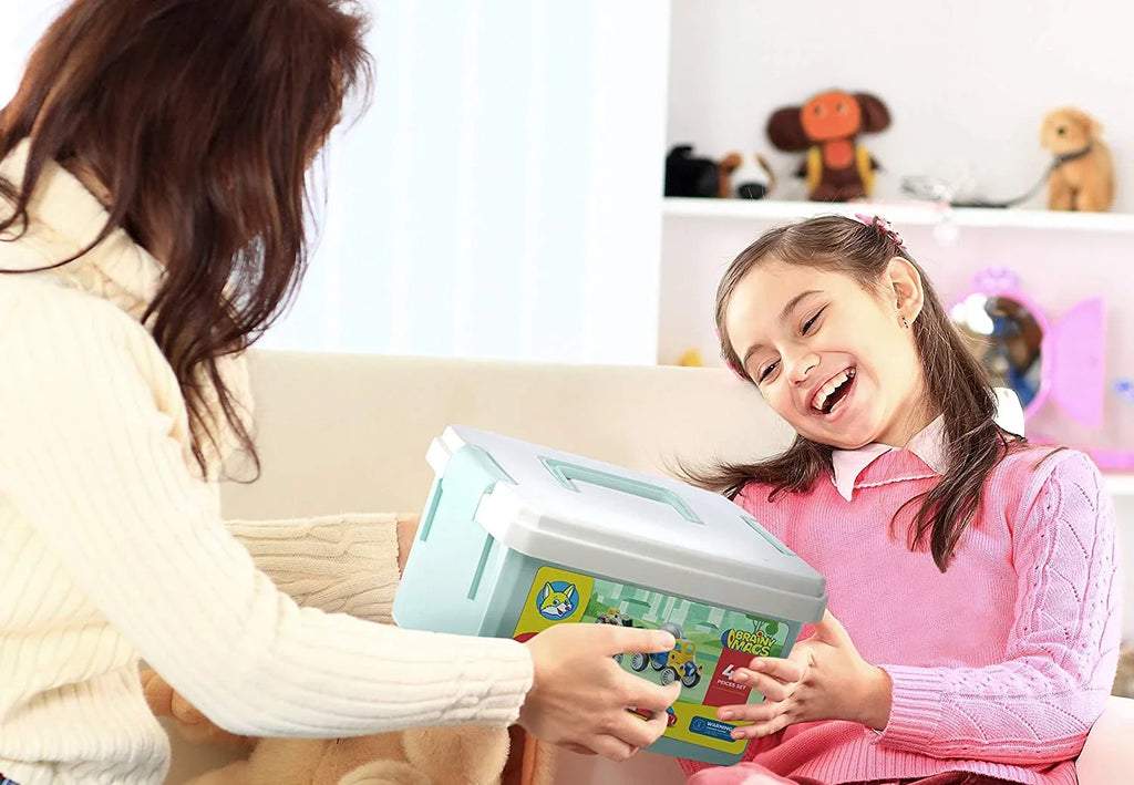 up Play 42 Case Vehicles Child for Toy Stem Brainy and with Magnetic 3 Ages and pc. Storage Cars