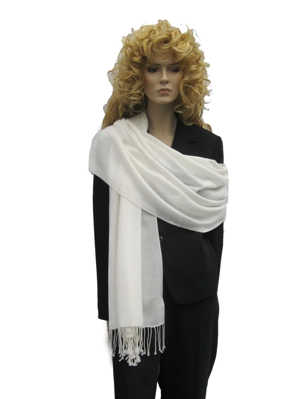 Shawl/Cashmere Scarf/Wool/Silk Shawl/Shawls/Scarf/Scarves/Wrap/Stole/Muffler/Cape/Ruana/Blanket/Throw/Pashmina Regular Shawl) (Cream/Ivory