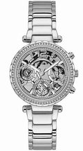Skeleton Women's Watch Crystallized Steel GW0403L1 Stainless Glitz Guess Dial