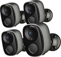 (BW4-G-4Pack) Audio Night Motion Wireless Cameras AI Security Free Fee, Outdoor, Color Battery Security Detection, No Storage, Camera SD/ Powered 2-Way Vision, Monthly IP65, 2K Home Cloud for with