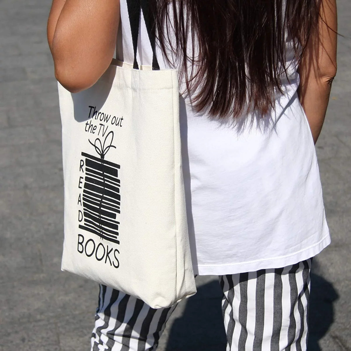 Durable With 12 Men, Handles oz Office, Cute & Miller Picnic School, Canvas An For - Max Fun Print Black Pocket, For Cotton Women Books Bag Design Canvas 100% Tote Bags Inner Reusable Multi-functional