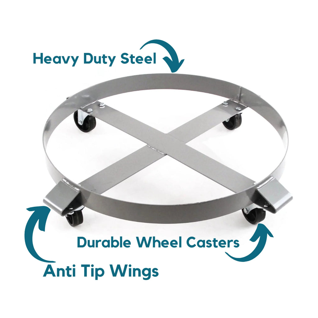 Steel Heavy Pound - Hound Duty 55 Red Auto Frame Truck Dollies Hand Tipping 1000 Gallon Drum Swivel Capacity Non Dolly Casters Wheel
