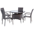 Set Wicker 5-Piece Resin Outdoor Dining Northlight Patio Brown Woven Venice