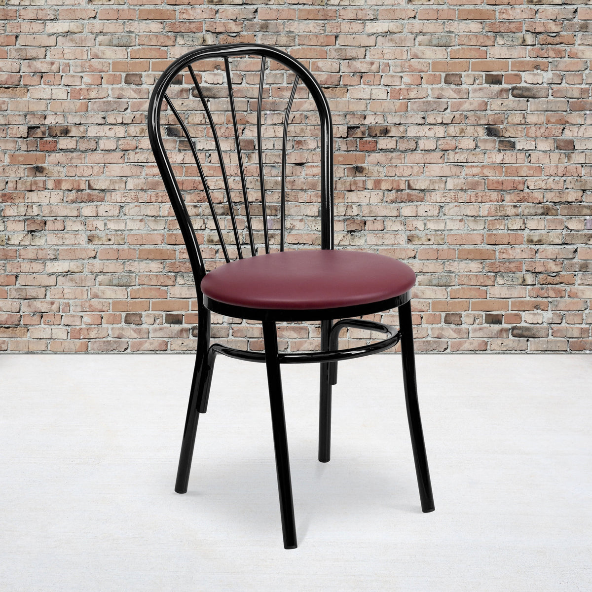Furniture Metal Series Seat - HERCULES Flash Vinyl Back Chair Burgundy Fan