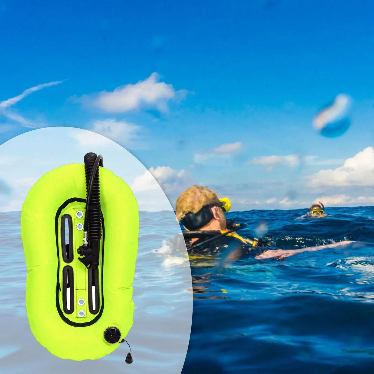 Diving Adult BCD for Yellow funtasica to Snorkeling Wing Single Buoyancy Compensator,Easy Diving Scuba Set Tank,BCD Use,Durability Scuba Donut