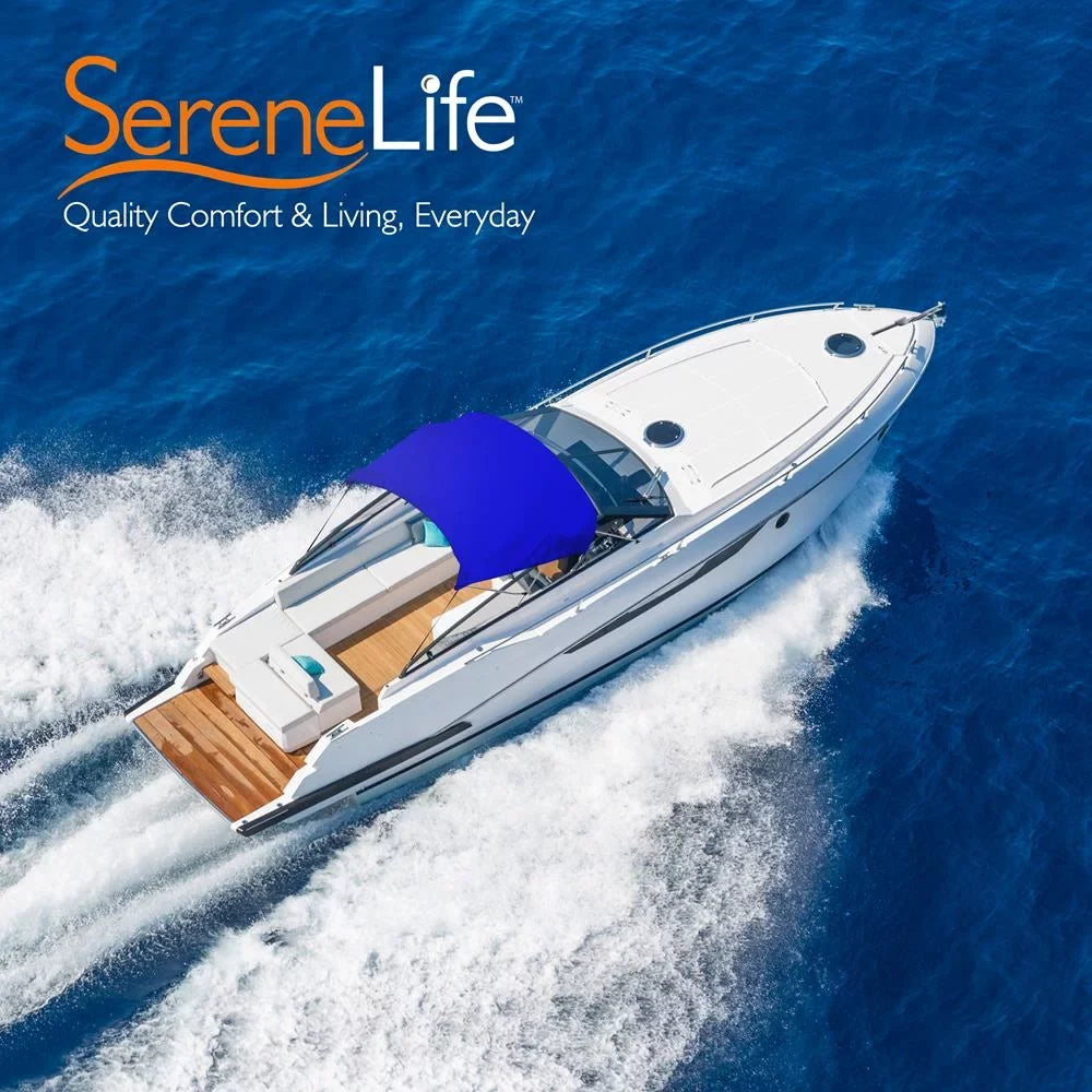 Bow Top 4 Cover with Boat Double 85-90 Walled SereneLife Bimini Blue Inch Frame,