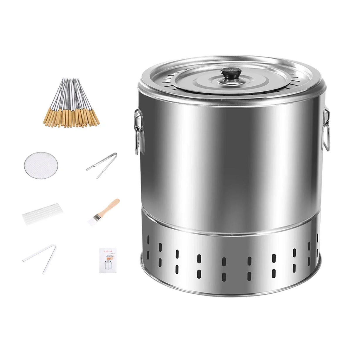 for Garden Space Grill Smokeless Bucket Parties Furnace Beach Large Stainless Grill Barbecue Steel Tailgate Cooking