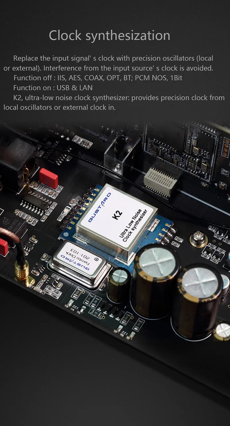 Decoder DSD (Black） R26 MQA Dual Gustard R2R LDAC Native Remote XMOS Discrete DAC Balanced with DAC Clock K2 Control