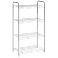 Satin Wire Unit, Multipurpose Rubbermaid 4-Tier Shelving Nickel. Freestanding