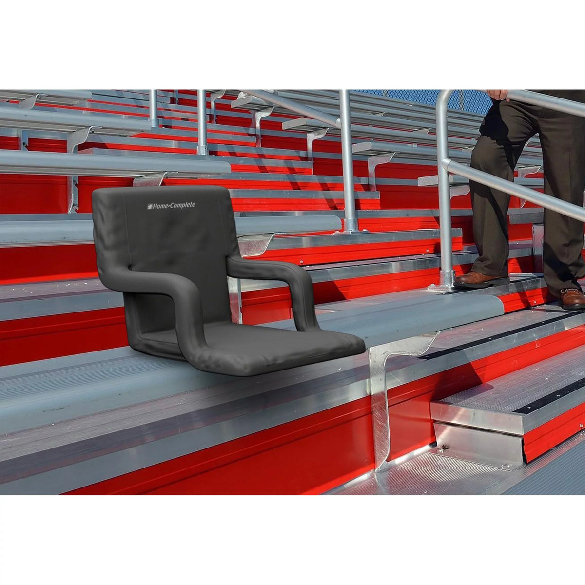Seat Positions Padded Chair, Home-Complete By Support, Cushions Pack- Armrests, Reclining 2 Back Bleacher Stadium with Straps 6 and Carry Portable