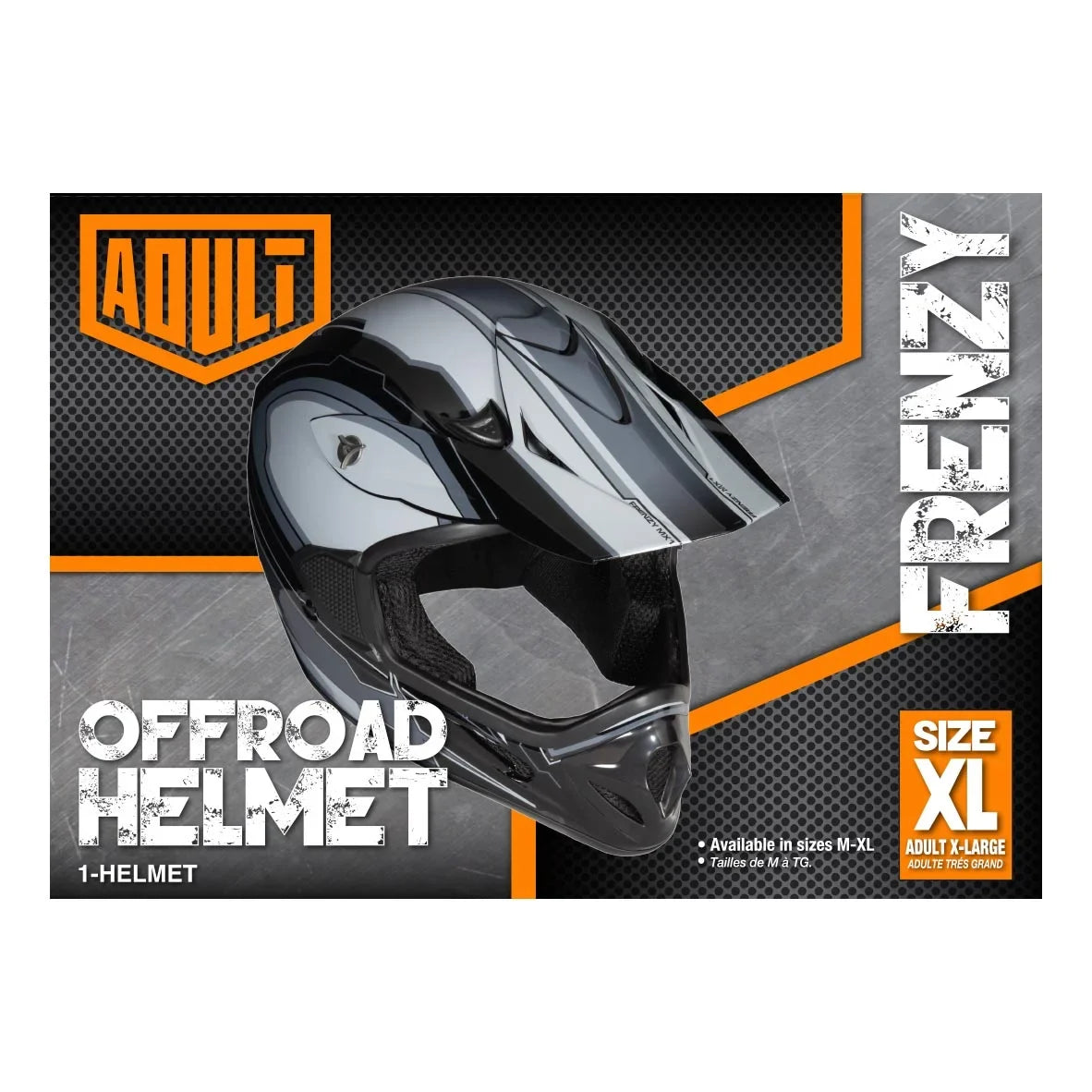 FRENZY Black-Grey, Helmet, Adult Approved, MX XL DOT