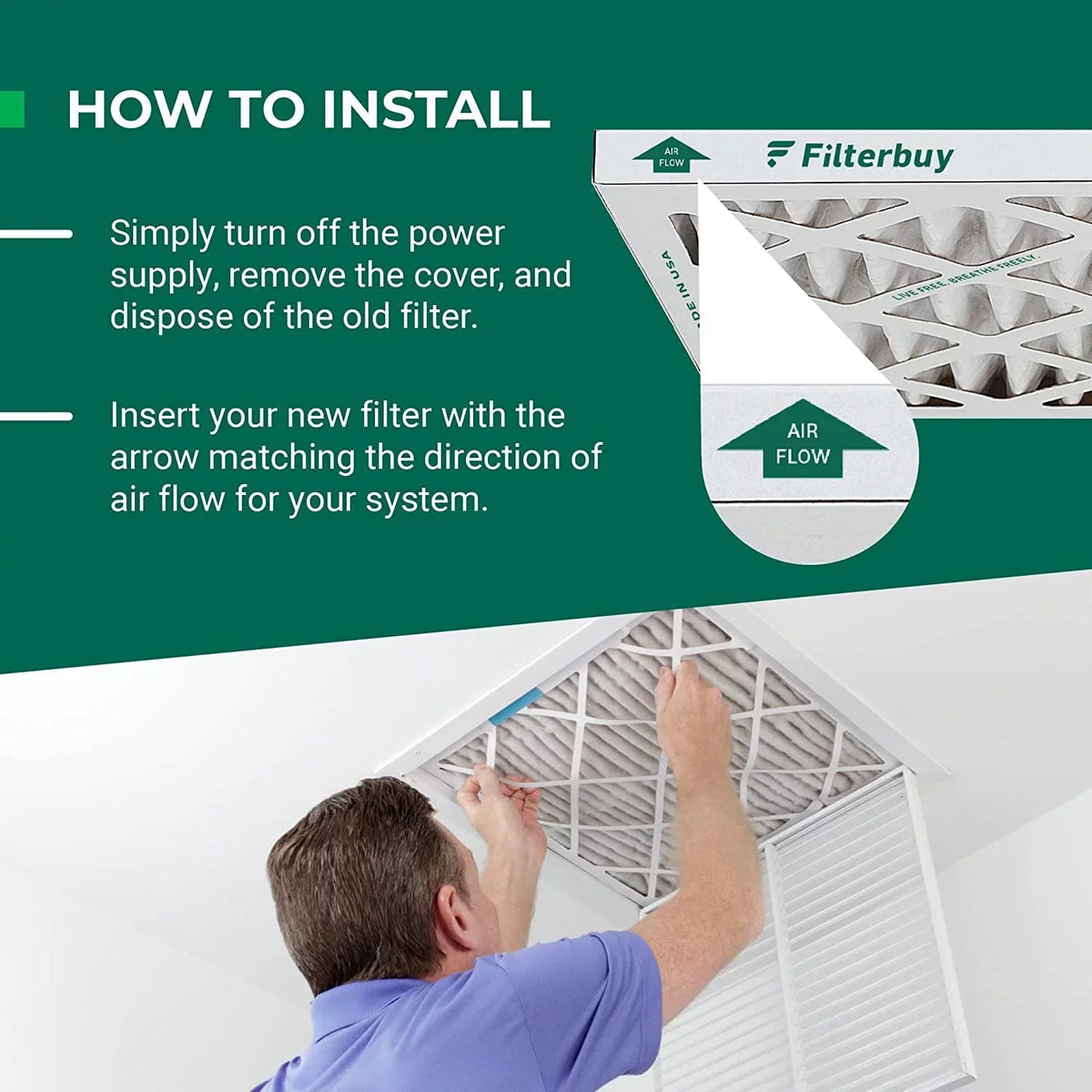 HVAC 13 Air (6-Pack) Filterbuy Pleated Filters MERV 16x25x4 Furnace AC