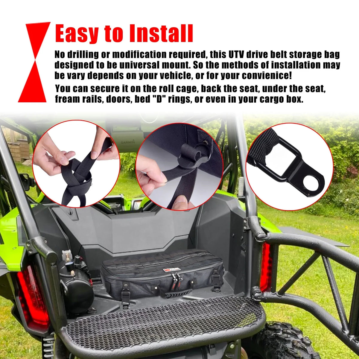 Organizer Portable Tool Tool Tool Bag Car Truck Kit Storage UTV for Storage Pouch Travel Roll with Universal ATV Goldfire Wrench