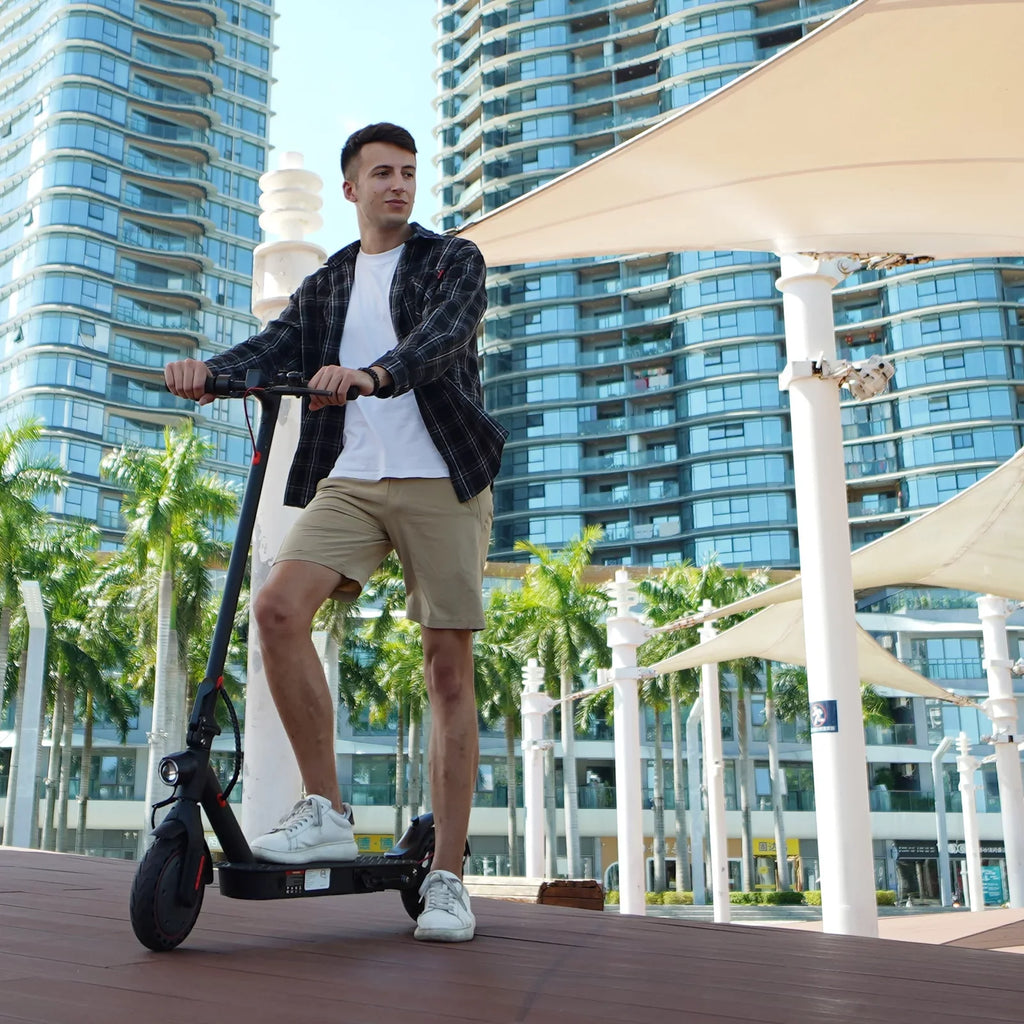 Double Commuting Max 500 Battery Speed Solid Portable Scooter, Braking Motor Tires, Adults,10 and Electric W System Miles 18-25 for km, Foldable iScooter 30 Max Long-Range In with
