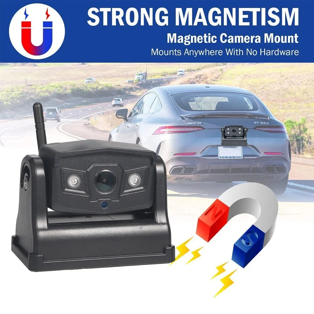 Front/Rear View Magnetic Camera, Camera JLLOM Backup Wireless Battery 9600mAh WiFi