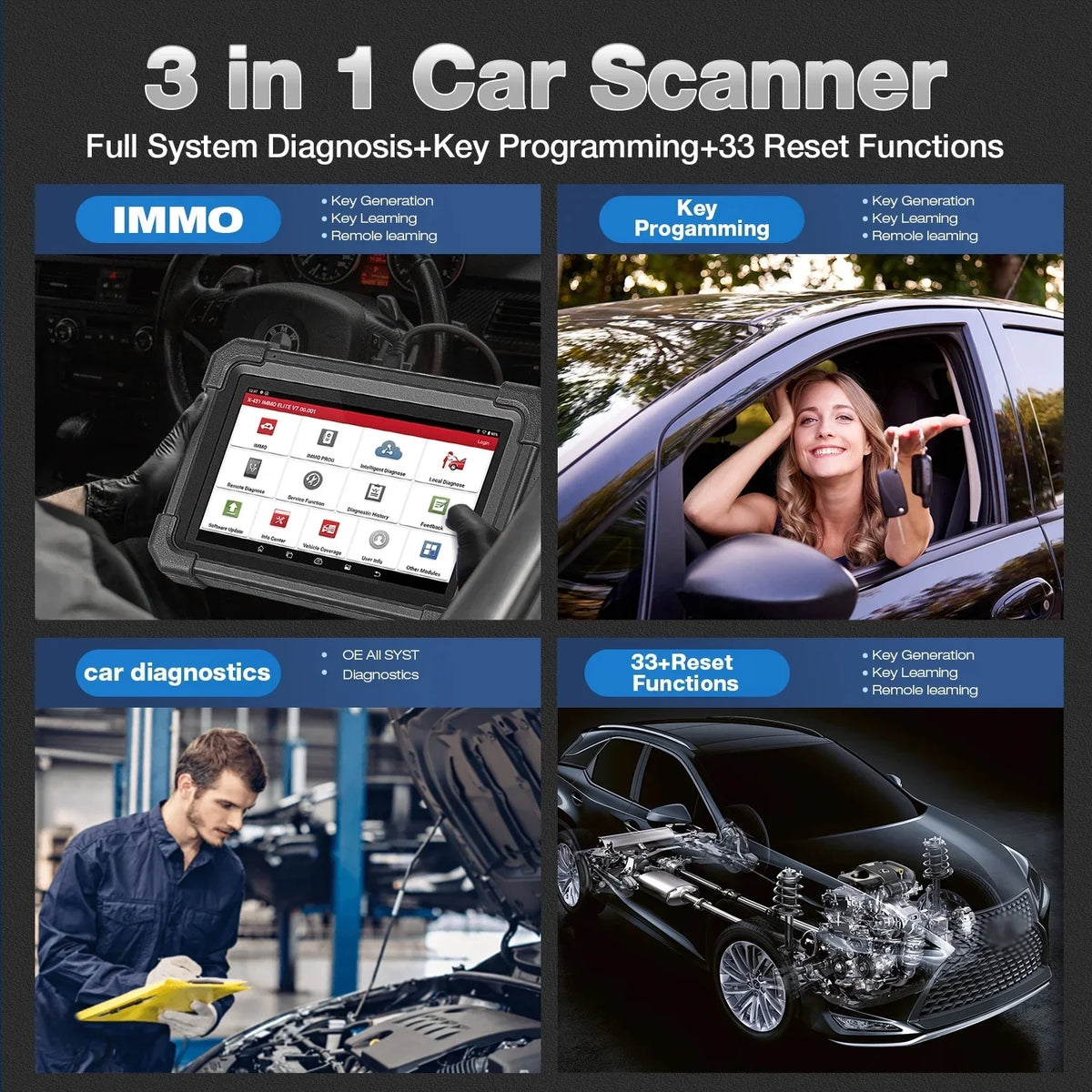 Key Diagnostic X431 2024 Programmer ,CANFD/DOIP,39+ XPROG-3 Systems ELITE Services Launch Newest Tool Car Scan IMMO with All