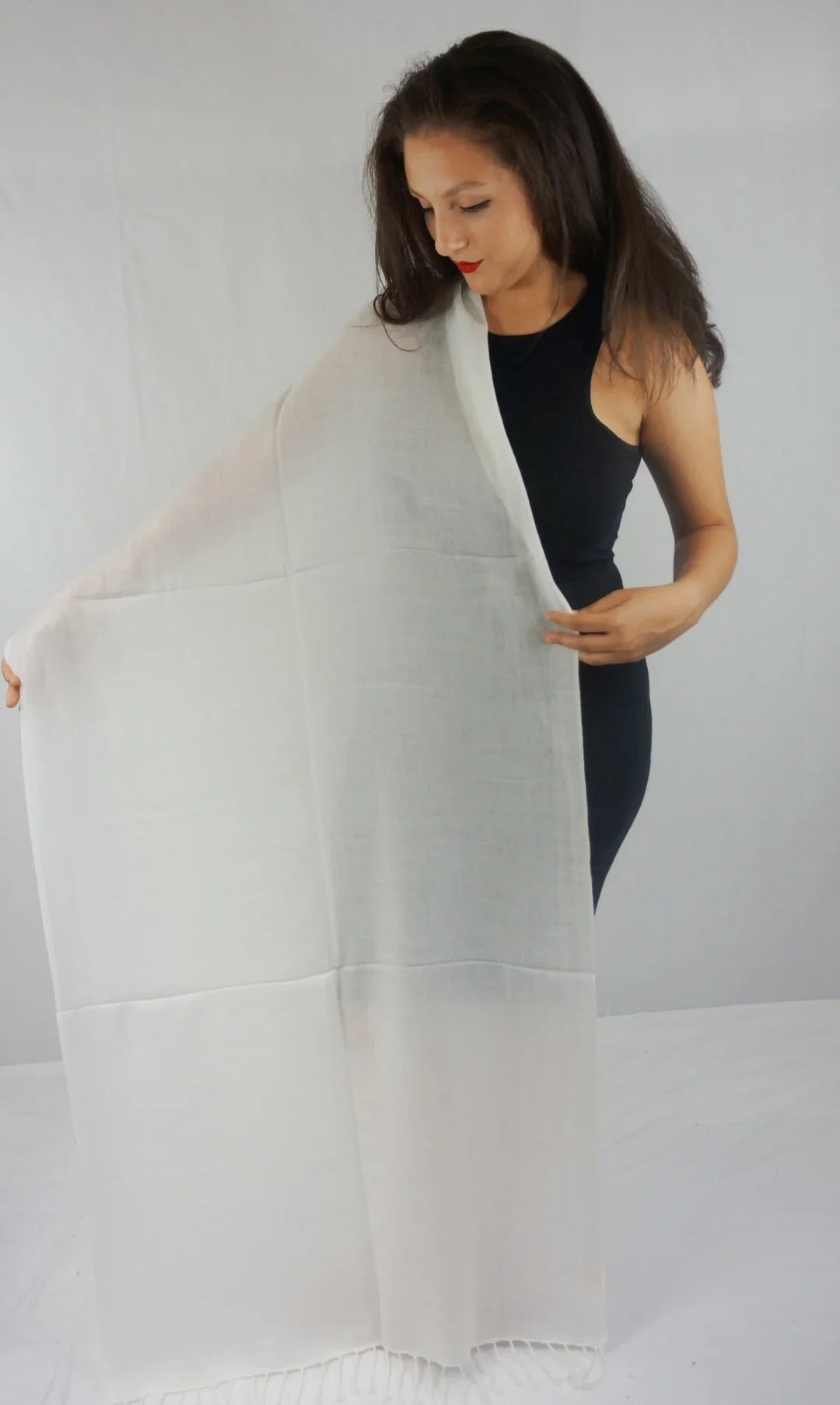 Shawl/Cashmere Scarf/Wool/Silk Shawl/Shawls/Scarf/Scarves/Wrap/Stole/Muffler/Cape/Ruana/Blanket/Throw/Pashmina Regular Shawl) (Cream/Ivory