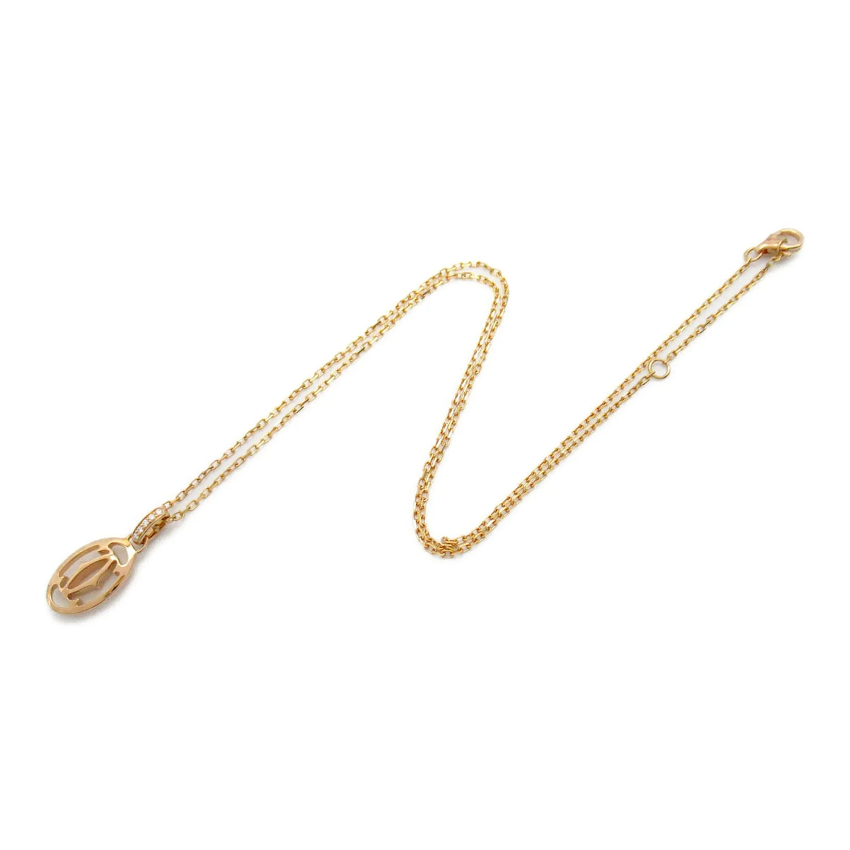 diamond Necklace Clear (Good) Gold) CARTIER Necklace double Pre-Owned K18PG(Rose Logo Clear