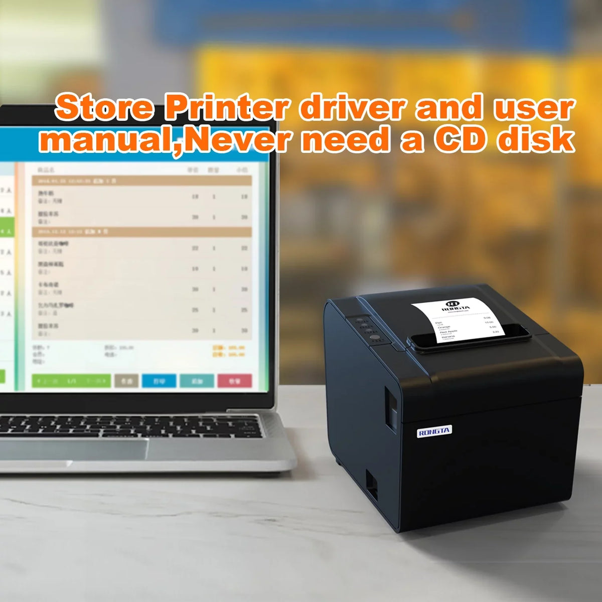 for Optional Ethernet Receipt Auto Drawer,USB Cutter Support RONGTA Printer Printer, USB Kitchen Cash Serial Windows/Mac/Linux POS (RP326) Printer, Interface Restaurant 80mm Thermal with