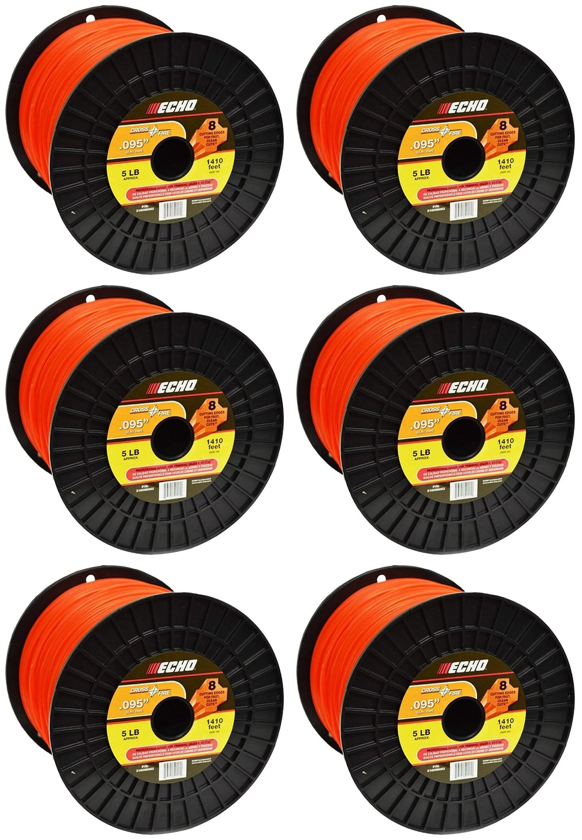 Trimmer Spool .095" Lb 316095053-6PK (dia.) Echo Cross-Fire Line Genuine 5