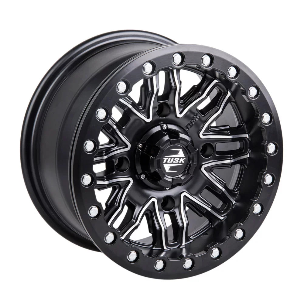 2 1000 Yamaha Wolverine Nebo Sport 4/156 Tusk + 2022 RMAX Beadlock 4.0 For 14x7 3.0 Machined/Black Wheel