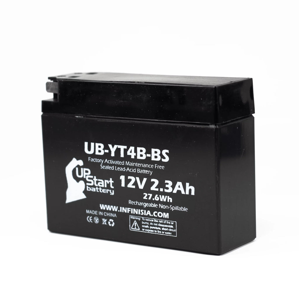 12V, - 2.3Ah, UpStart Activated, SR400 Battery Yamaha 5-Pack UB-YT4B-BS Maintenance Free, Replacement Motorcycle 2004 400CC for Factory Battery
