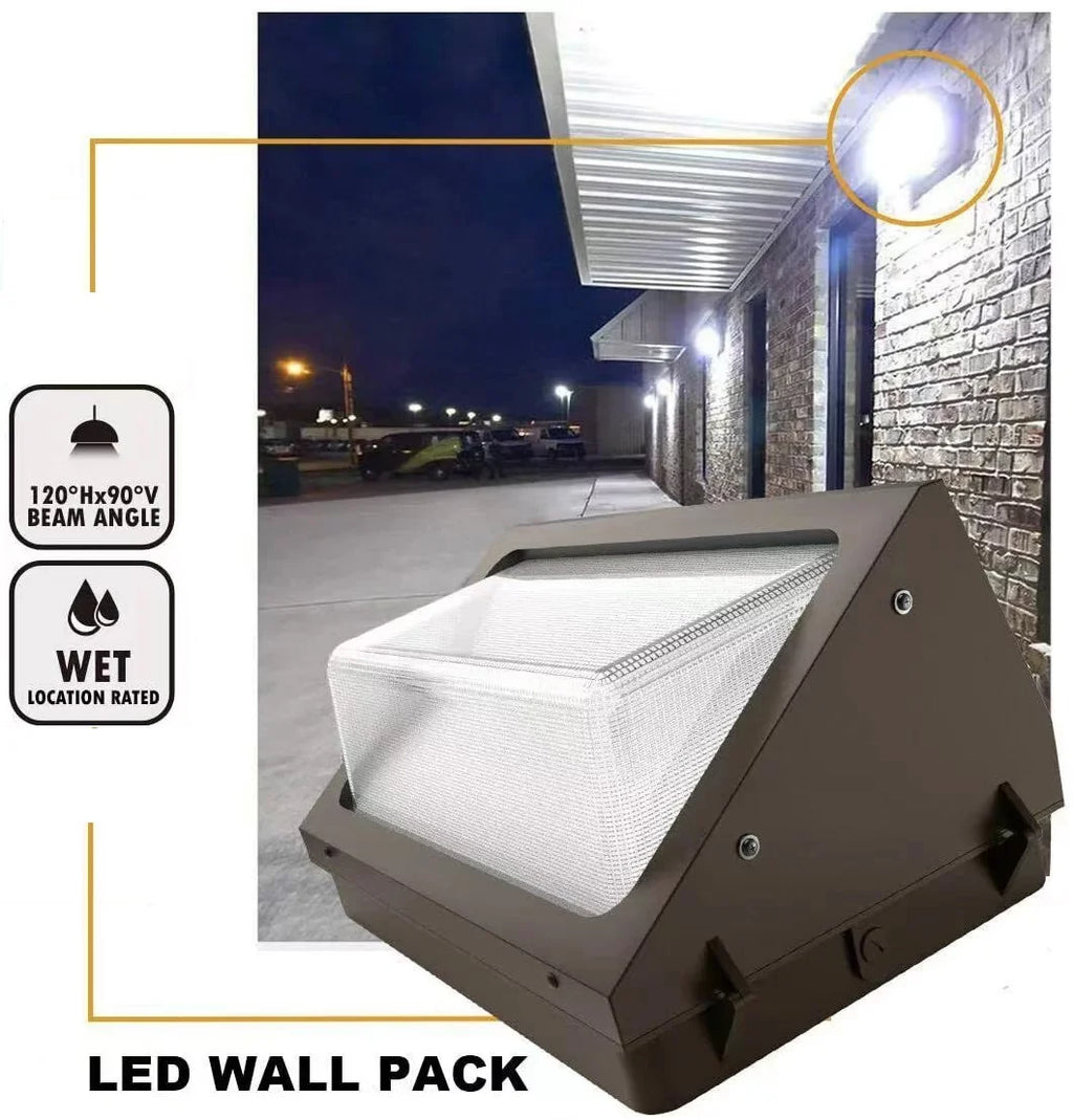 Outdoor IP65 Weather Resistant, 5000 LED 40W 100-277VAC, Light, Wall Pack 5000K, Antec UL/DLC Lumens, ,