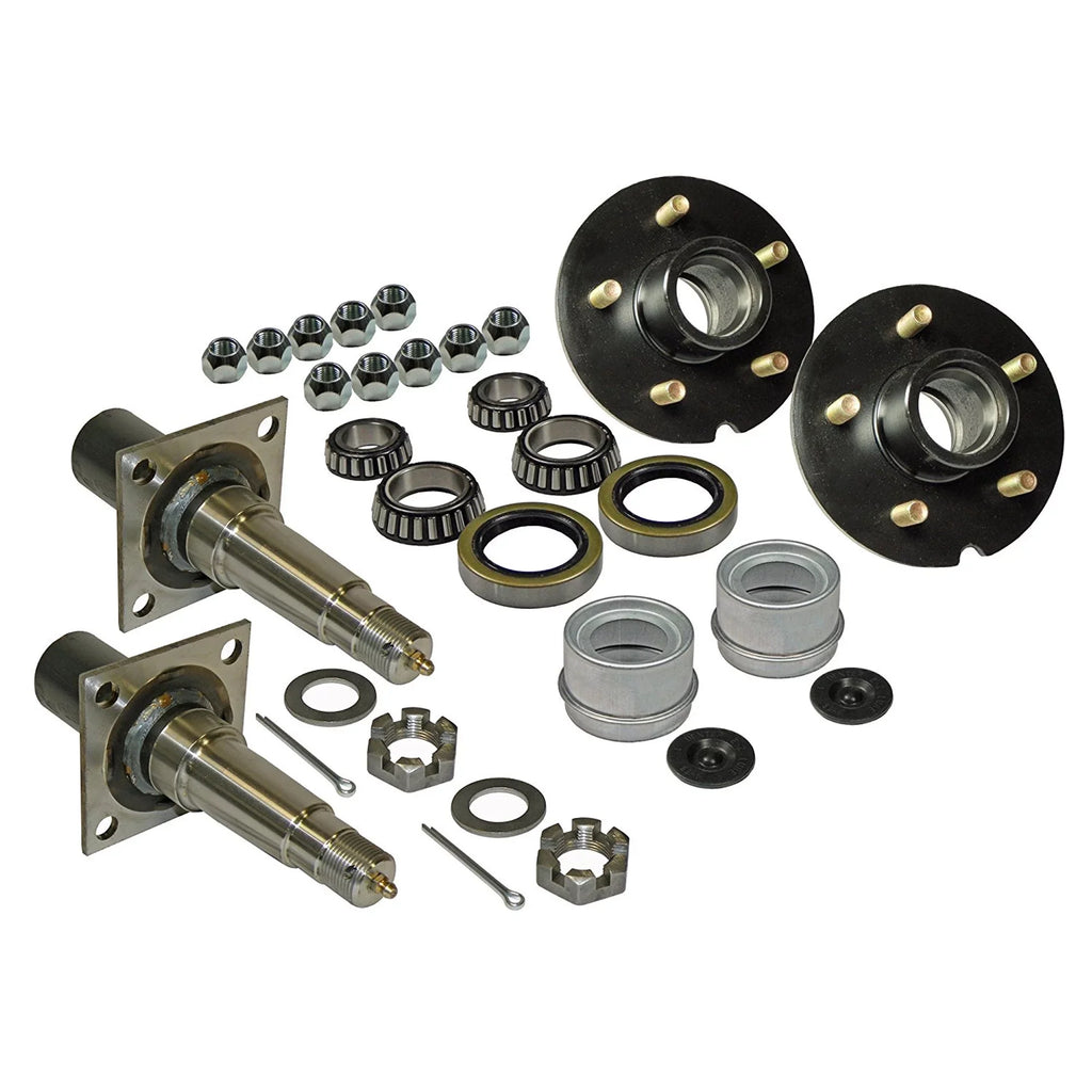 1-1/16 of &amp; 4-1/2 Includes 1-3/8 on Inch Flanged, Spindles - Trailer Hub Tapered Inch Inch 5-Bolt Assemblies (2) to Bearings Pair