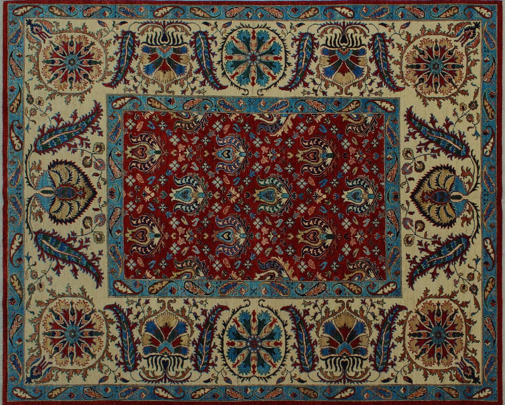 8'1" Rug, Aria Dona x Red/Ivory 9'9"