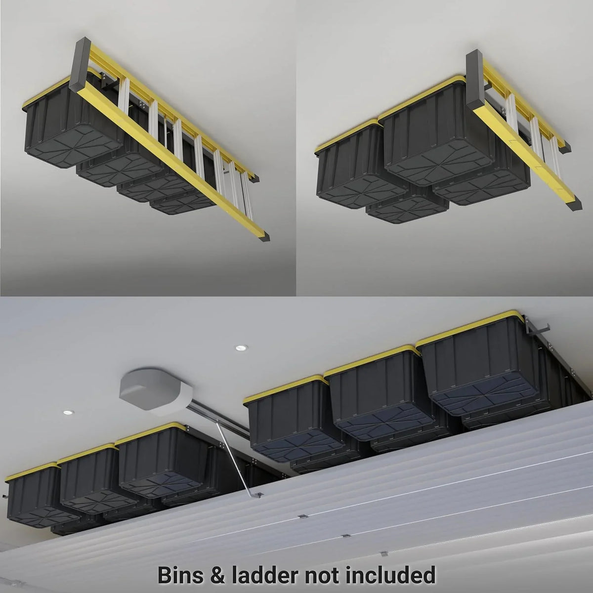 LIHONG Ceiling Garage Storage Hooks Storage Rack, Most Racks, Tote 4 System, Bins, Bin Supports Adjustable Organization Sets, Rails, Overhead 2 Storage