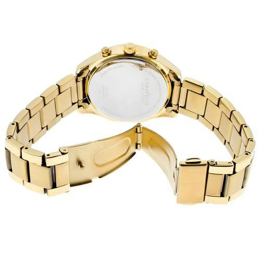 Yellow New Japanese Watch Display Quartz Caravelle Women's Analog York 44L116