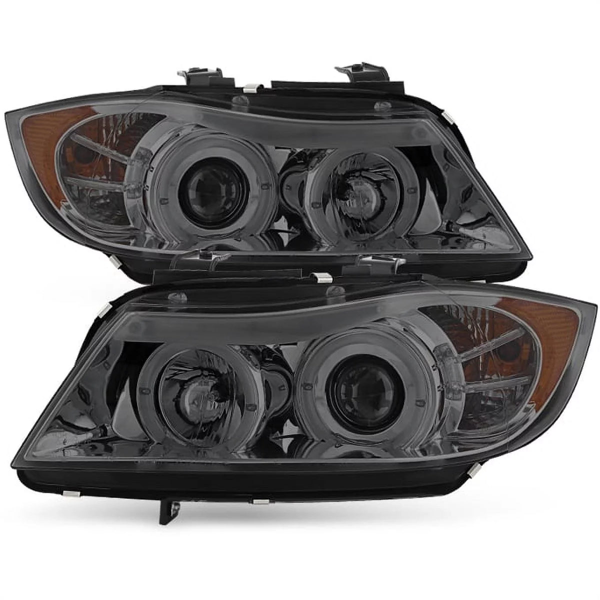 BMW Projector BMW 3-Series BMW LED Fits Fits 2006 Smoked 2007-2008 Sedan 06-08 Headlights E90 [Eye 325 328, Halo Lid] select: