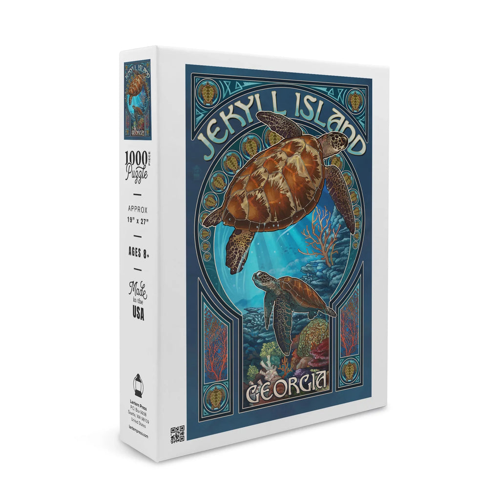 for Turtle Georgia, (1000 Jekyll Family, Puzzle Challenging Piece Art Size Adults Nouveau 19x27, in Island, Jigsaw USA) Made Sea Puzzle, and