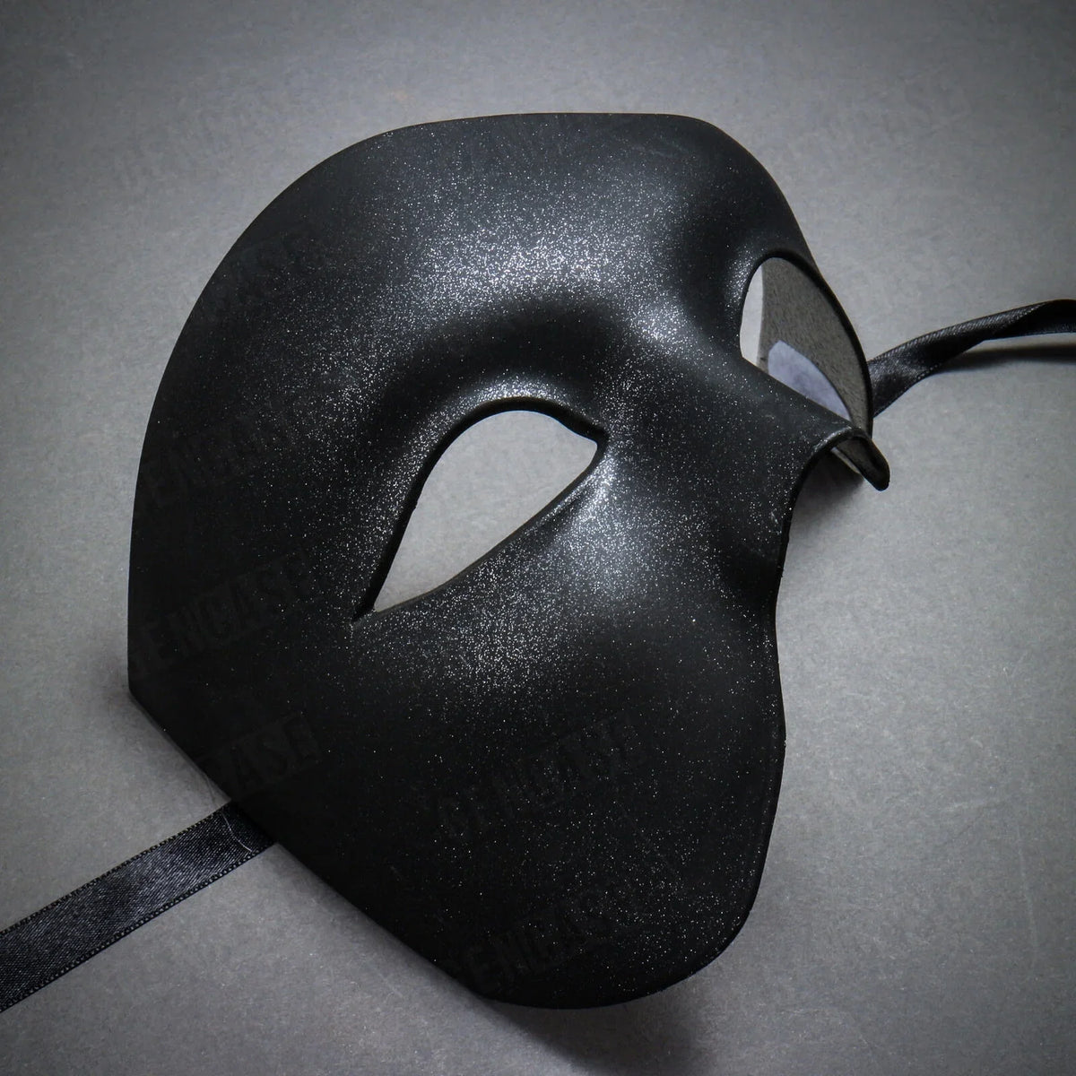 Vintage | Face Plain Phantom Venetian Half Halloween Masquerade Costume Mask Black