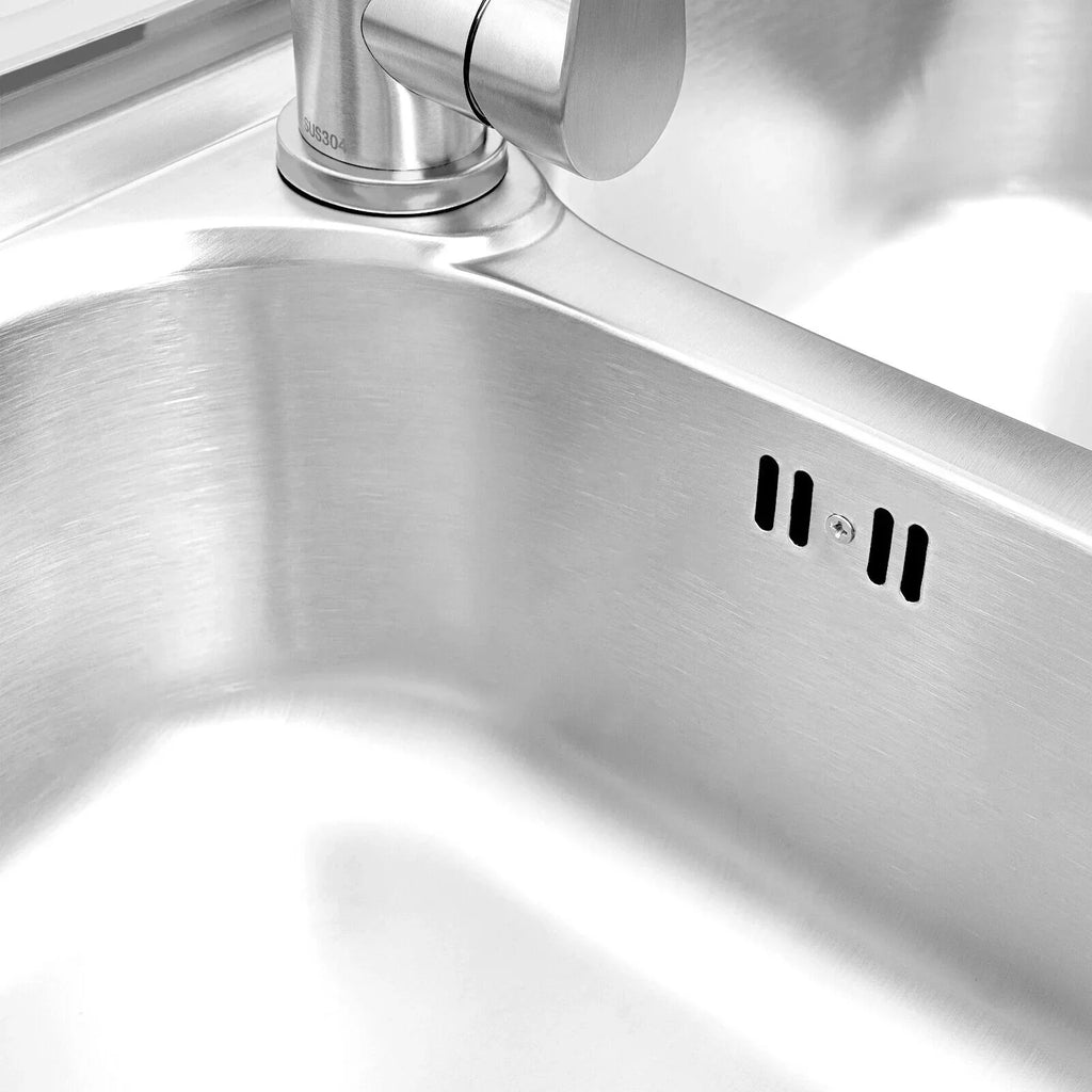 Drainboard w/ Bowls Utility 2 Kitchen Prep Steel Catering Bowl Kitchen w/Faucet Catering Sink Bowl Sink Home Bowls Prep Sink +Shelf Prep Table Catering Kitchen 2 Stainless 304 Commercial Table